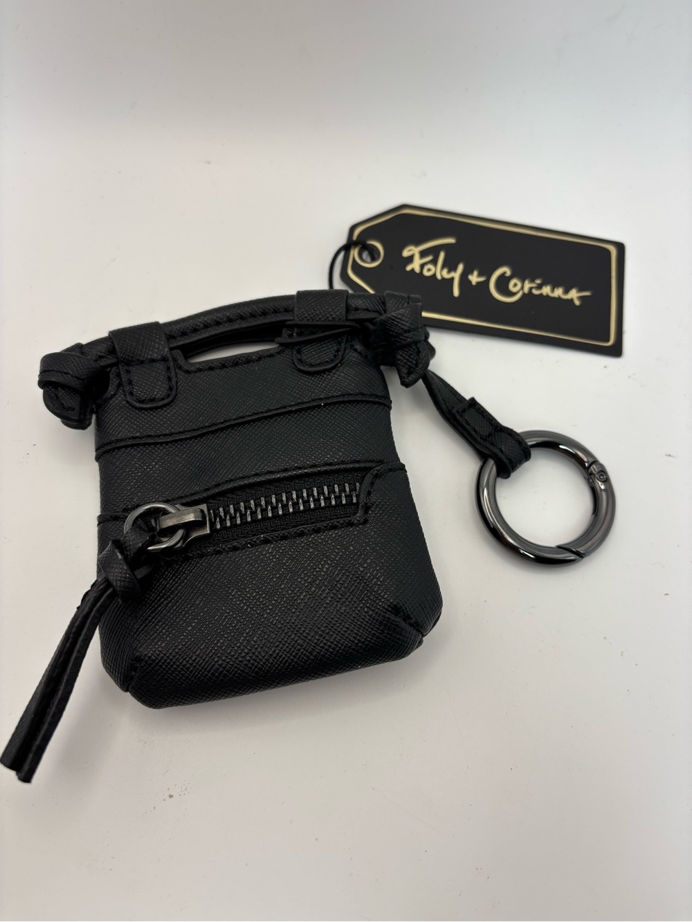 Foley + Corinna NWT Black Leather Mini Keychain Pouch